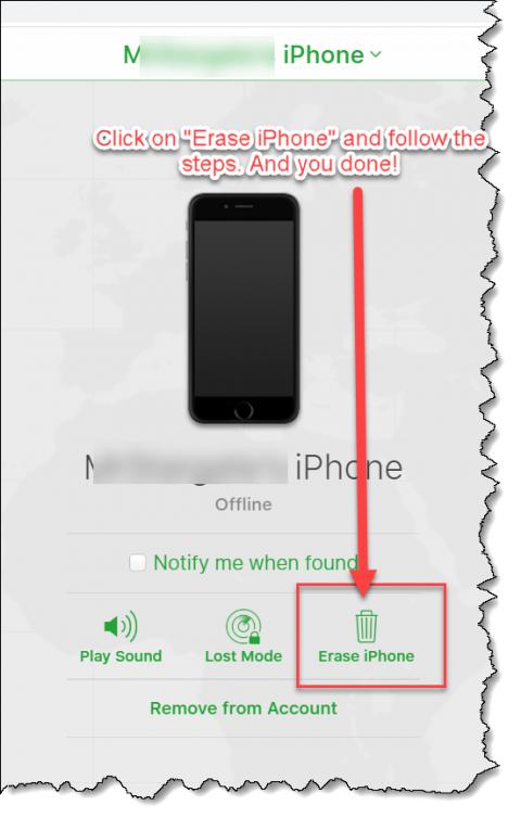 A step-by-step screenshot guide on how to remove an iPhone from iCloud.