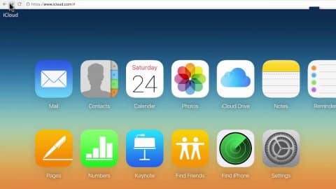 A screen shot of the iOS home screen featuring the iCloud app.